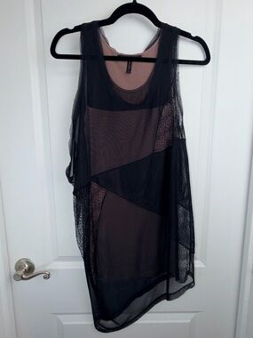 BCBGMaxAzria Asymmetrical Layered Mini Tank dress